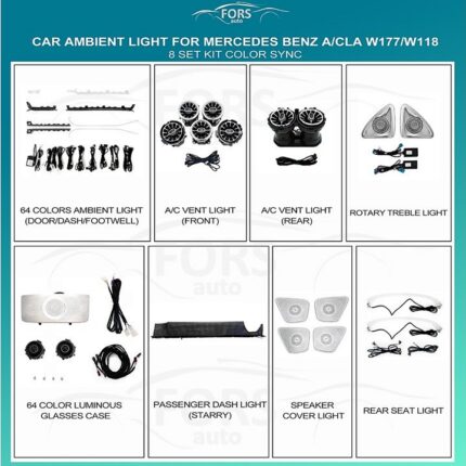 Підсвітка салону FORS.auto для Mercedes-Benz A/CLA-Class W177/W118 (Color Sync)-8 Set Kit