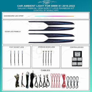 Підсвітка салону FORS.auto для BMW X1 2016-2022 (Galaxy Ribbon)-17 LEDs