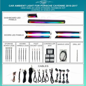 Підсвітка салону FORS.auto для Porsche Cayenne 2010-2017 - Dynamic Rainbow Kit