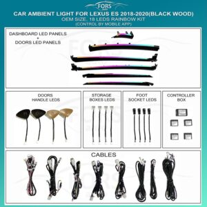 Підсвітка салону FORS.auto Black Wood для Lexus ES 2018-2020