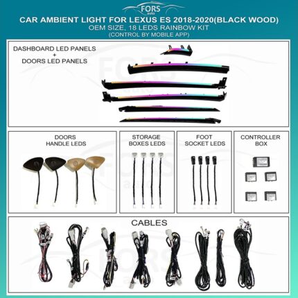 Підсвітка салону FORS.auto Black Wood для Lexus ES 2018-2020