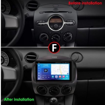 Штатна магнітола FORS auto Mazda 2 - вигляд збоку