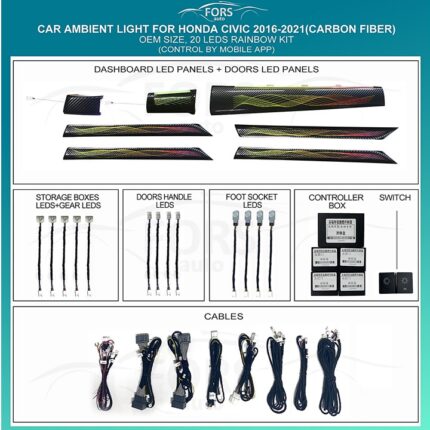 Підсвітка салону Honda Civic FORS.auto Carbon Fiber