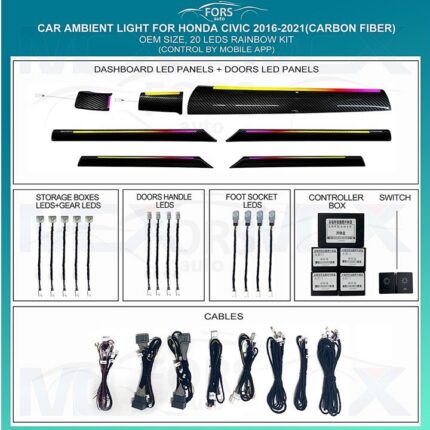Підсвітка салону Honda Civic Carbon Fiber Rainbow Kit