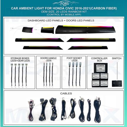 Підсвітка салону Honda Civic Carbon Fiber Rainbow Kit