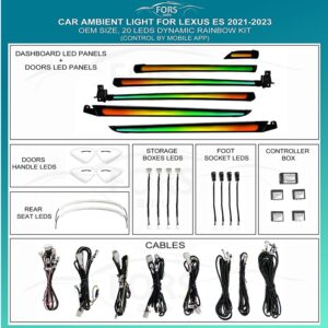 Підсвітка салону FORS.auto для Lexus ES 2021-2023 (Dynamic Rainbow Kit)-20 LEDs