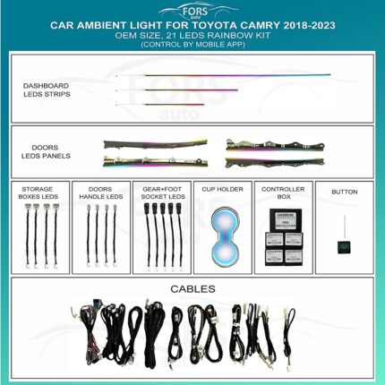 Підсвітка салону FORS.auto для Toyota Camry 2018-2023 Rainbow Kit