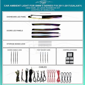 Підсвітка салону FORS.auto для BMW 5 Series F18 2011-2017 (Galaxy)-23 LEDs
