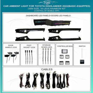 Підсвітка салону FORS.auto для Toyota Highlander 2022 (Basic-Equipped) з 18 LED діодами