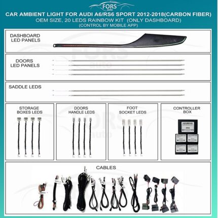 Підсвітка салону FORS.auto для Audi A6/RS6 Sport 2012-2018 (Carbon Fiber)-20 LEDs
