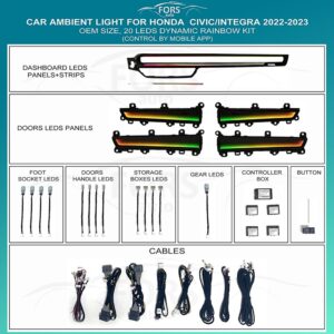 Підсвітка салону Honda Civic Integra FORS.auto Dynamic Rainbow Kit