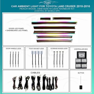Підсвітка салону FORS.auto для Toyota Land Cruiser 2010-2016 (Peach Wood)-19 LEDs