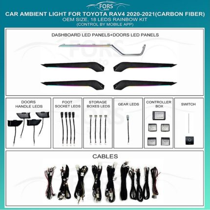 Підсвітка салону FORS.auto Toyota RAV4 2020-2021 Carbon Fiber