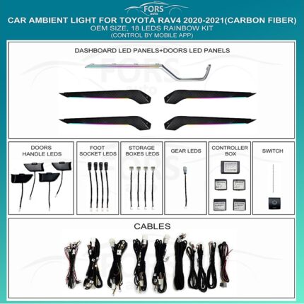 Підсвітка салону FORS.auto Toyota RAV4 2020-2021 Carbon Fiber