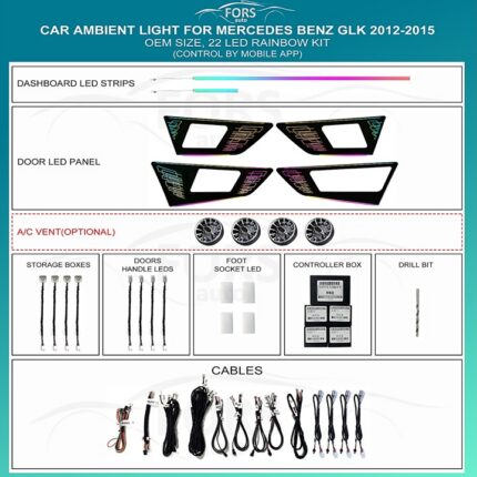 Підсвітка салону FORS.auto для Mercedes-Benz GLK (Rainbow Kit) з 22 LED