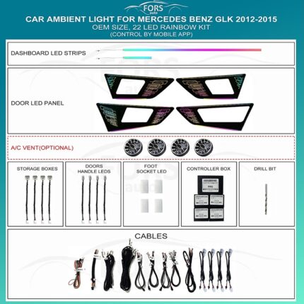 Підсвітка салону FORS.auto для Mercedes-Benz GLK (Rainbow Kit) з 22 LED
