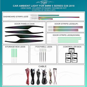 Підсвітка салону FORS.auto для BMW 5 Series G38 2018 (Dynamic Rainbow Kit)-23 LEDs