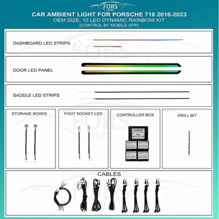 Підсвітка салону Porsche 718 Dynamic Rainbow Kit FORS.auto