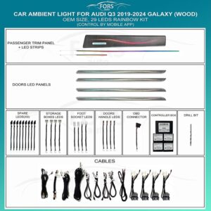 Підсвітка салону FORS.auto для Audi Q3 2019-2024 (Galaxy Wood )-29 LEDs