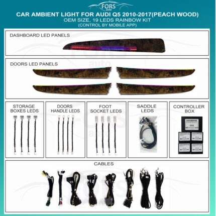 Підсвітка салону FORS.auto для Audi Q5 2010-2017 (Peach Wood)