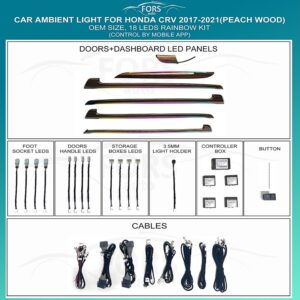 Підсвітка салону FORS.auto для Honda CRV 2017-2021 (Peach Wood)-18 LEDs