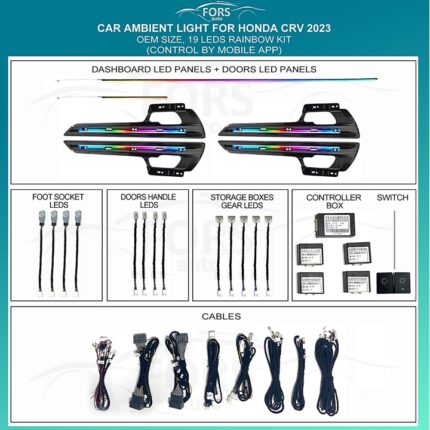 Підсвітка салону FORS.auto для Honda CRV 2023 (Rainbow Kit)-19 LEDs