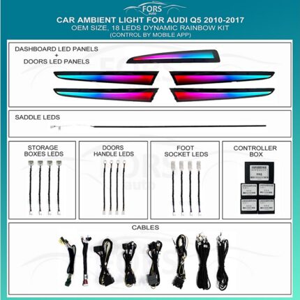Підсвітка салону FORS.auto для Audi Q5 2010-2017 (Dynamic Rainbow Kit)-18 LEDs