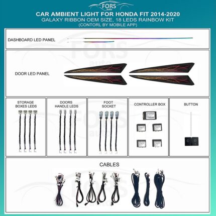 Підсвітка салону Honda Fit FORS.auto Galaxy Ribbon