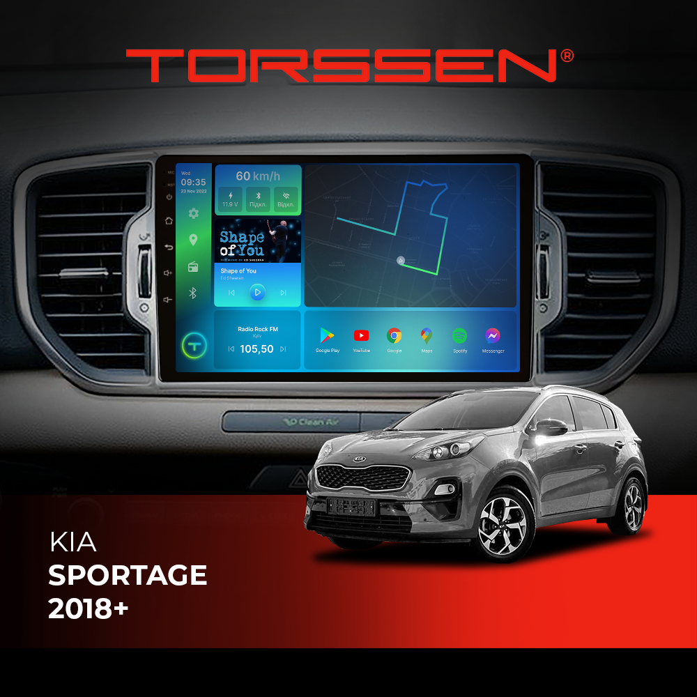 Штатная магнитола Torssen Kia Sportage 2018+ F98256 4G Carplay Штатна магнітола