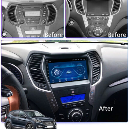 Штатна магнітола Torssen Hyundai IX45/Santa Fe - вид збоку