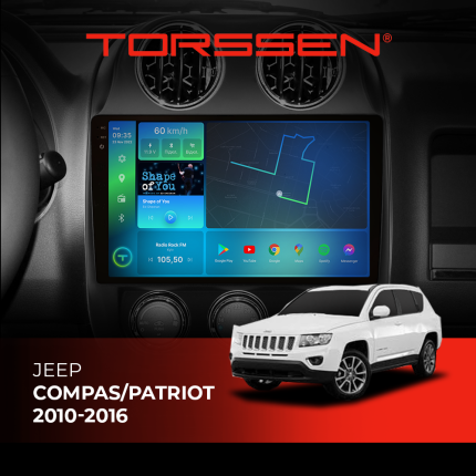 Штатна магнітола Torssen Jeep Compas Patriot 10-16 F10332 4G Carplay