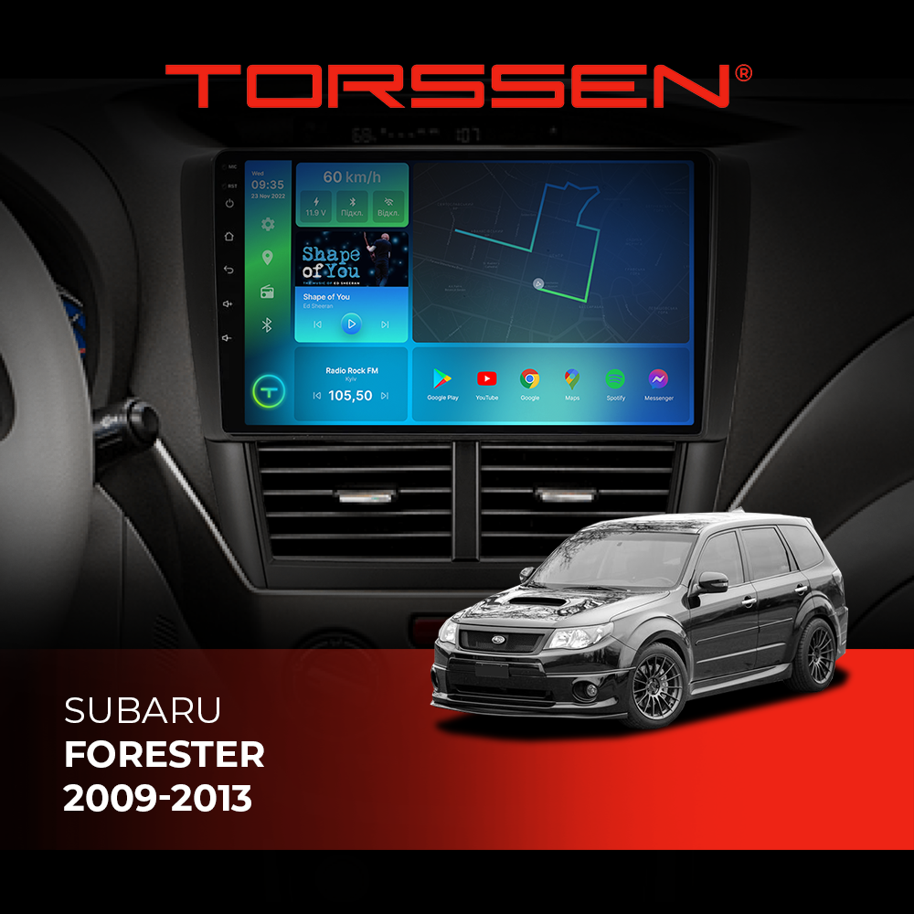 Штатна магнітола Torssen Subaru Forester 09-13 F9332 4G Carplay Штатна магнітола Subaru Forester Torssen