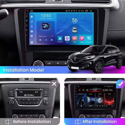 Штатна магнітола FORS.auto FS 1 LITE для Renault Kadjar на панелі автомобіля