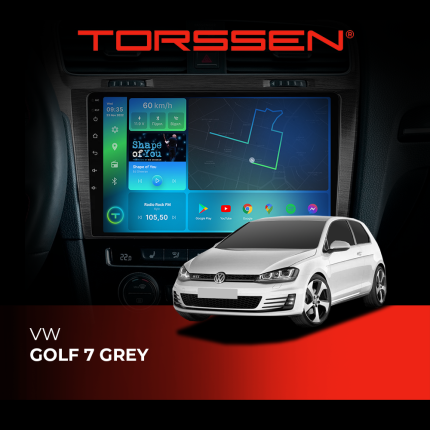 Штатна магнітола Torssen VW Golf 7 grey F106128 4G Carplay