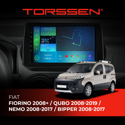 Штатна магнітола Torssen для Fiat Fiorino 08+ /Qubo 08-19 /Nemo 08-17 /Bipper 08-17