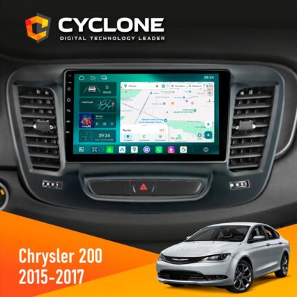 Штатна магнітола Chrysler 200 2015-2017 Cyclone C9-013 4x64 DSP 4G