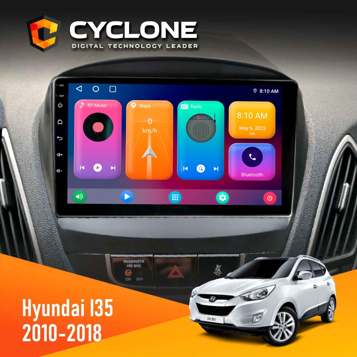 Штатна магнітола Hyundai ix35 2010-2018 Cyclone C10-001 2x64 CPL Штатна магнітола Hyundai ix35