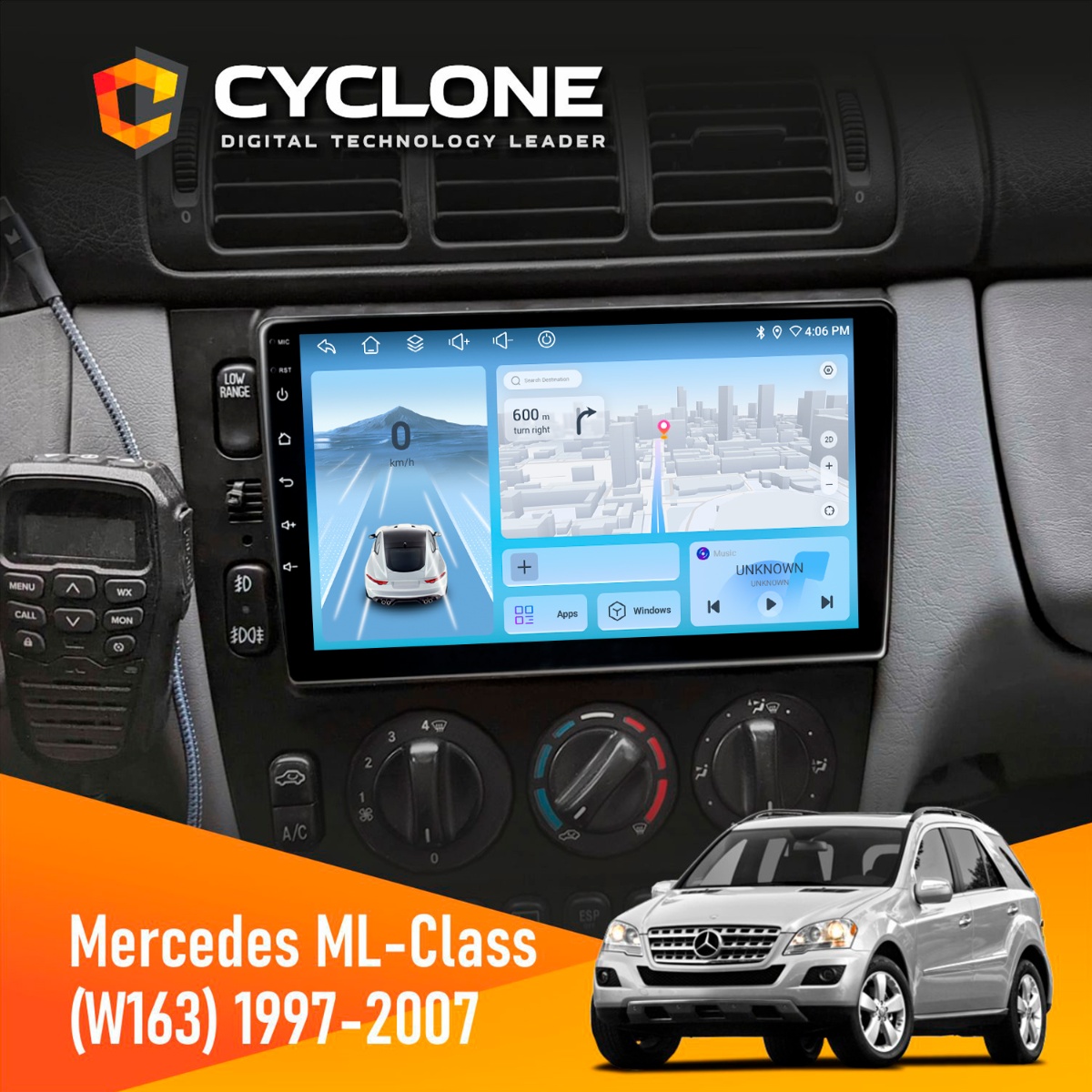 Штатна магнітола Mercedes-Benz ML-Class (W163) 1997-2006 Cyclone C9-012 4x64 DSP 4G Штатна магнітола Mercedes-Benz ML-Class (W163) 1997-2006 Cyclone C9-012 4x64 DSP 4G - Зображення 1