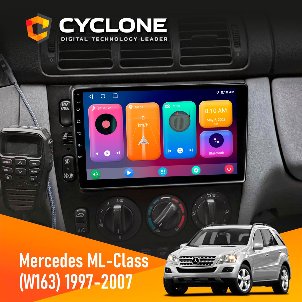 Штатна магнітола Mercedes-Benz ML-Class (W163) 1997-2006 Cyclone C9-001 2x64 CPL Штатна магнітола Mercedes-Benz