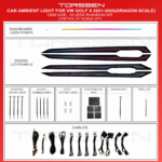 Підсвітка салону Torssen VW Golf 8 2021-2025(Dragon scale)-18 Leds