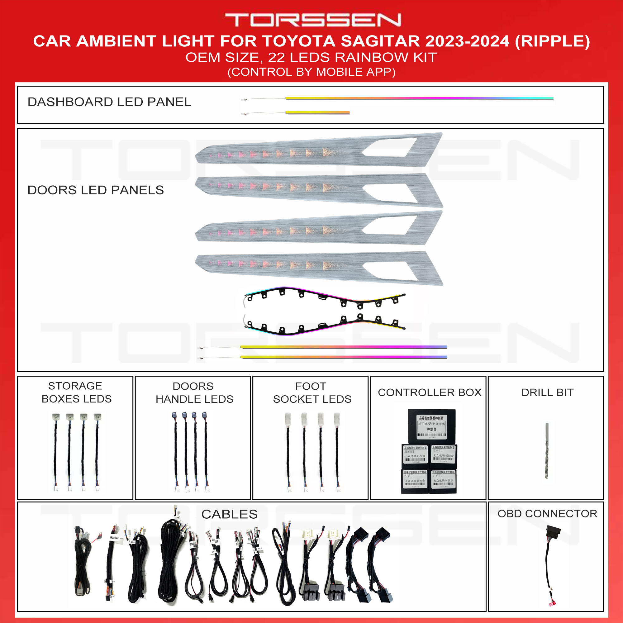 Підсвітка салону Torssen VW Jetta 2023-2024(Ripple)-22 Leds Підсвітка салону Torssen VW Jetta 2023-2024(Ripple)-22 Leds - Зображення 1