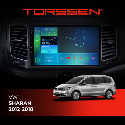 Штатна магнітола Torssen VW Sharan 12-18 F9332 4G Carplay DSP