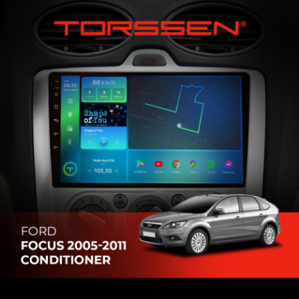 Штатна магнітола Ford Focus Torssen для авто 2005-2011