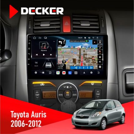 Штатна магнітола Toyota Auris 2006-2012 Decker D10-011 4x64 DSP 4G 360 з QLED екраном 10.1 дюйма