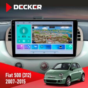 Штатна магнітола Fiat 500 (312) 2007-2015 Decker D9-009 4x64, DSP, 4G, 2k