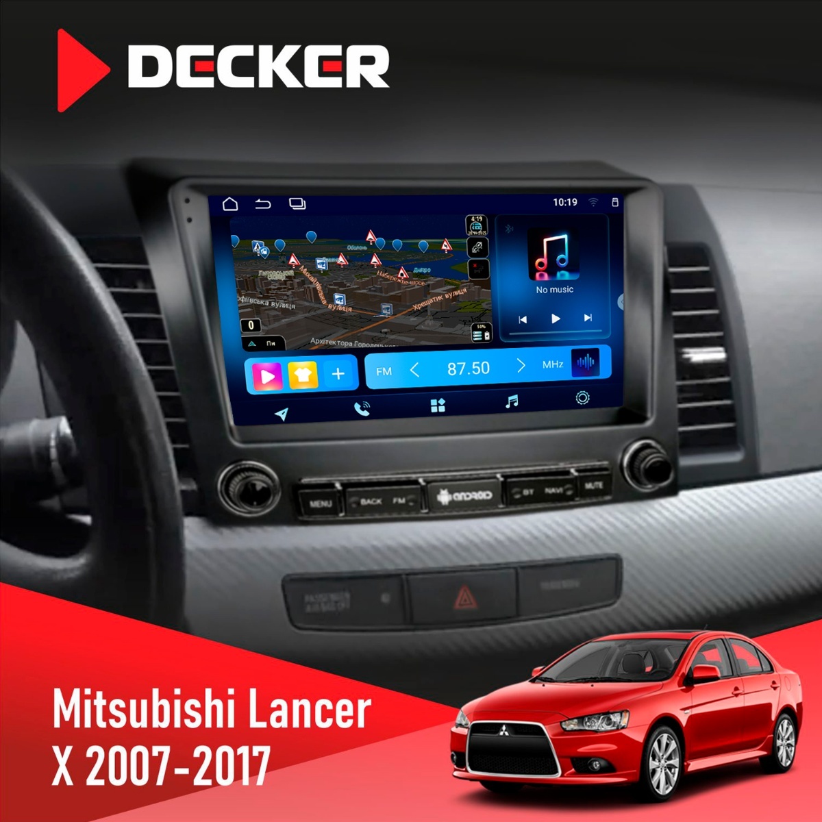 Штатна магнітола Mitsubishi Lancer X 2007-2017 Decker D9-008 8x128 DSP 4G Штатна магнітола Mitsubishi Lancer X 2007-2017 Decker D9-008 8x128 DSP 4G - Зображення 1