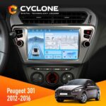 Штатна магнітола Peugeot 301 2012-2016 Cyclone C9-012 4x64 DSP 4G