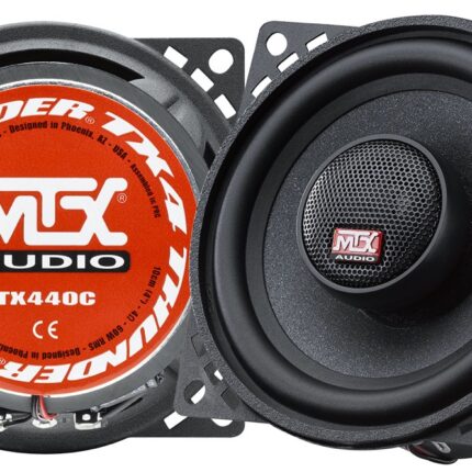 Коаксіальна акустика MTX TX440C — передній погляд на динаміки та конструкцію