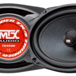 Коаксіальна акустика MTX TX469C — глянцева преміальна 2-смугова система 6x9 дюймів з високою потужністю 685 Вт, чутливістю 94,5 дБ та опорою 4 Ом для точного відтворення звуку у будь-яких авто
