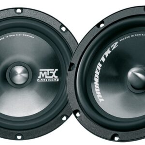 Компонентна акустика MTX TX265S в основному вигляді, що демонструє її сучасний дизайн і міцну конструкцію
